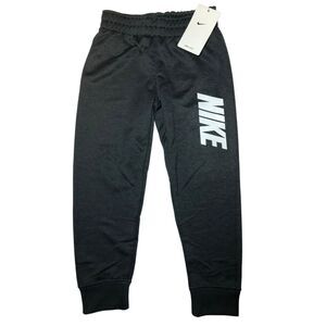 Nike Block Dri-Fit Solar French Terry Pants Kids Size 6 Black Heather